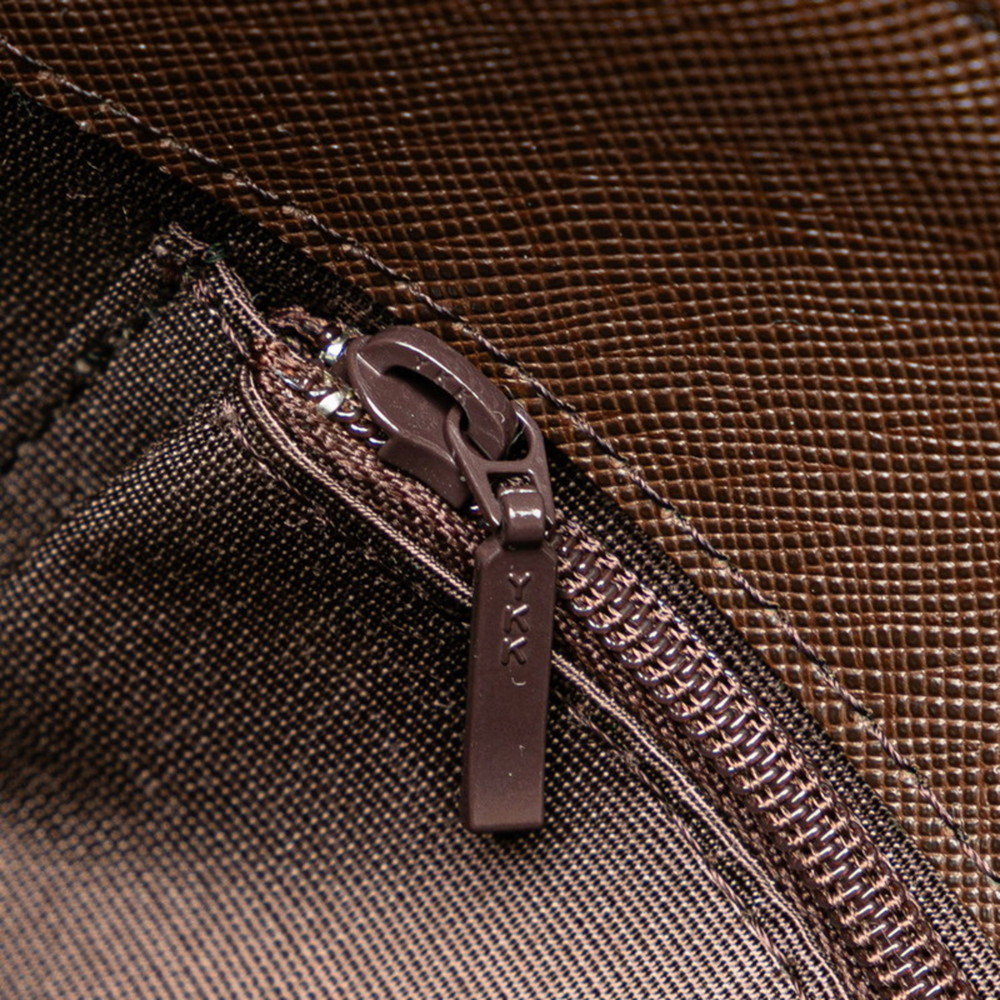 BURBERRY Beige Brown Canvas Leather Handbag - Picture 6 of 8
